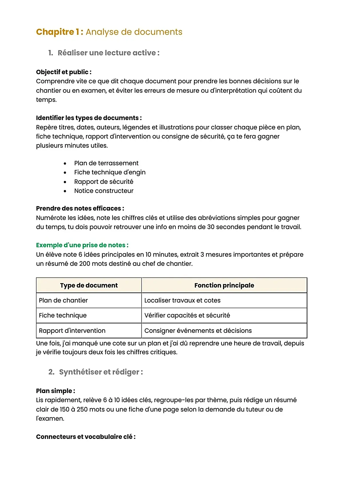 Example Fiche de Révision BP Conducteur Engins